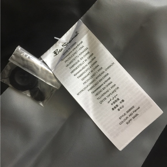 Ben Sherman Gray Jacket Two Button Blazer Stretch Wool Grey S Small - Picture 10 of 10